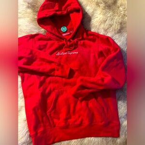 Supreme Le Luxe Hoody cotton Men Sz Medium red/white purchased at StockX